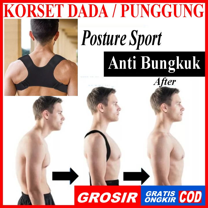 Hunchback Posture Sport Corrective Belt Korset Dada Alat Penegak Punggung Bungkuk Bongkok