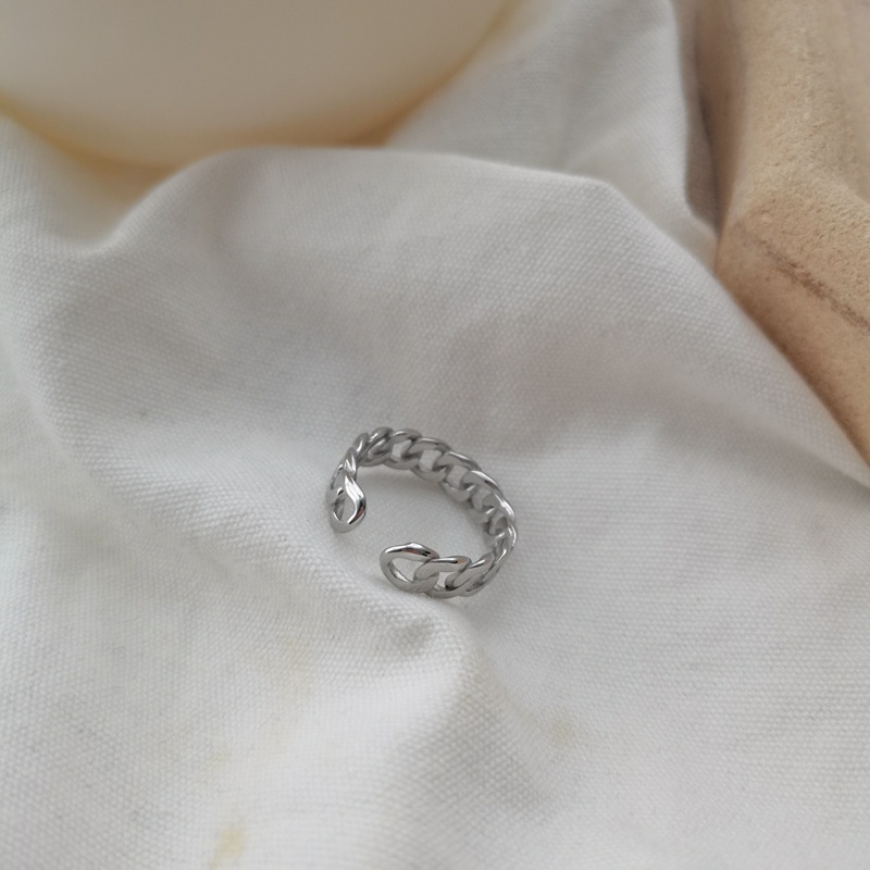 Cincin Model Rantai Twist Gaya Retro Untuk Aksesoris