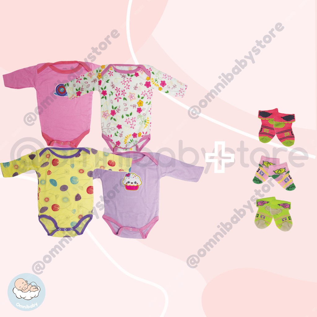 cotton's mill jumper lengan panjang bayi laki-laki/ bayi perempuan giftpack 4in1 + kaos kaki(SNI)