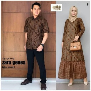  Baju  Batik Couple  Gamis Zara Genes Sarimbit Batik Keluarga  