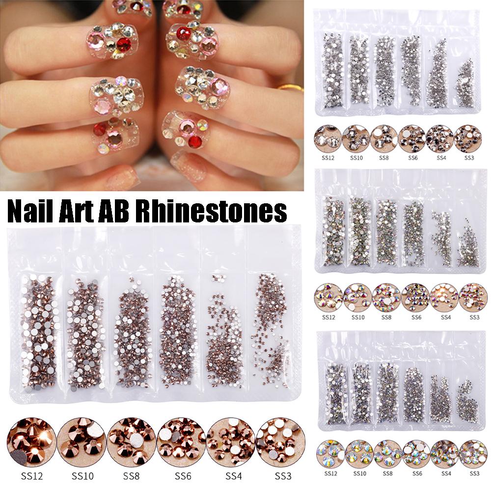 Augustina Dekorasi Nail Art DIY Manicure Rose Gold AB Kaca Kristal Manikur Perhiasan