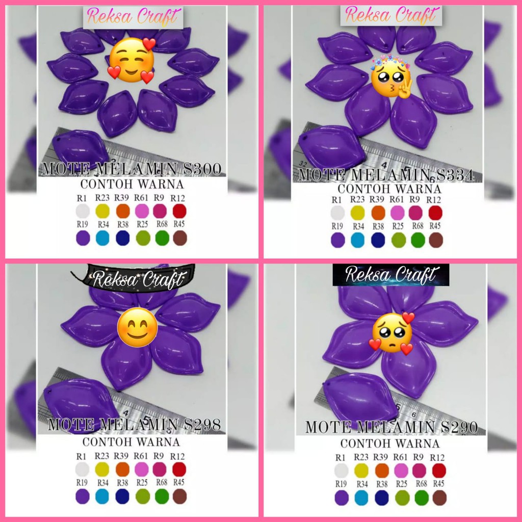 MOTE MELAMIN AKRILIK KELOPAK BUNGA MAWAR, KELOPAK SEKOP S290/S298/S334/S300