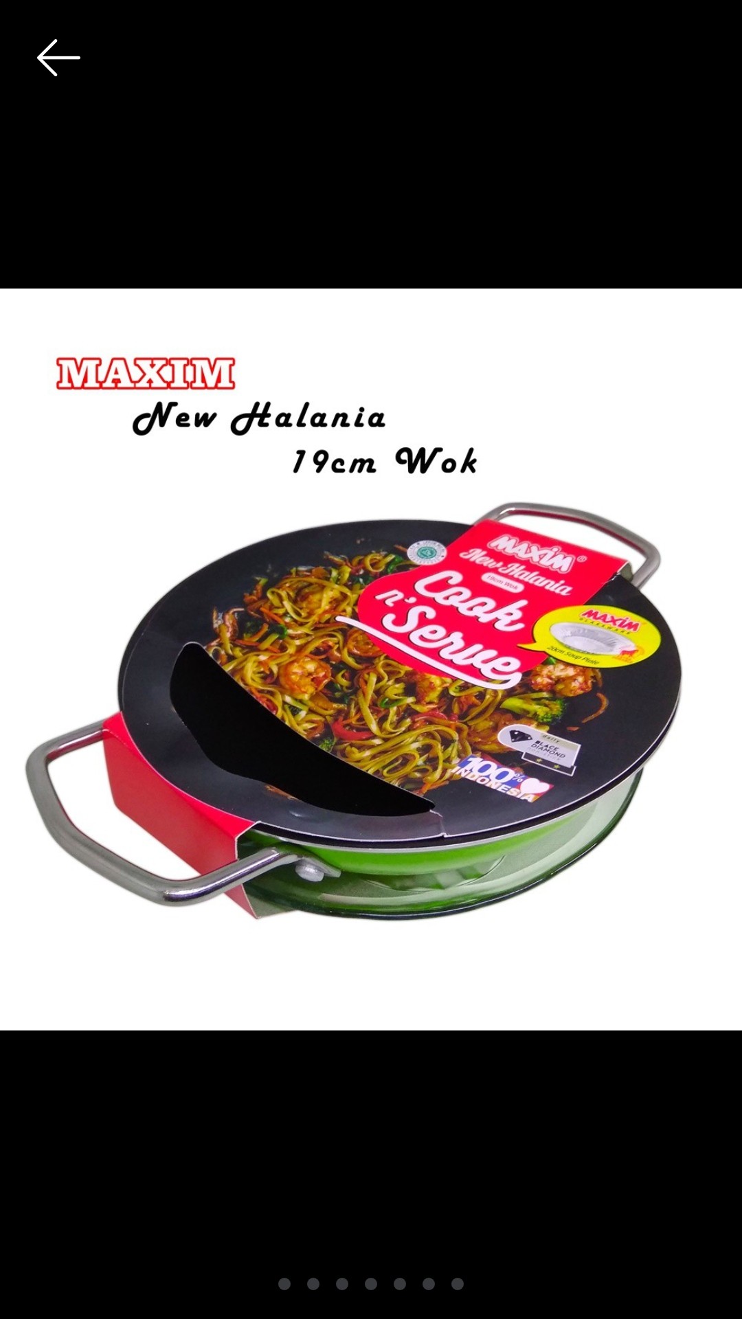 Maxim New Halania Mie Wok 19cm +piring / Panci Mie + Piring / Wajan Mini