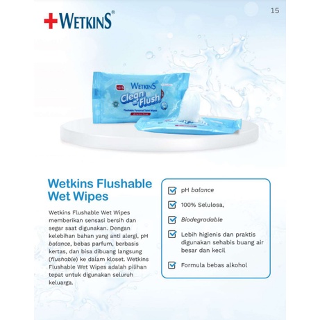 TISSUE BASAH WETKINS CLEAN DAN FLUSH 10'S DAN 72'S TISU BASAH FLUSHABLE