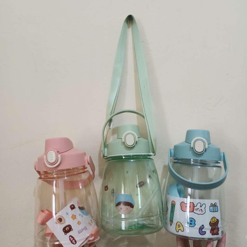 ERCHAN - BOTOL MINUM VIRAL 1.3 LITER TRANSPARAN  / BOTOL MINUM VIRAL STICKER / BOTOL MINUM PENANDA W