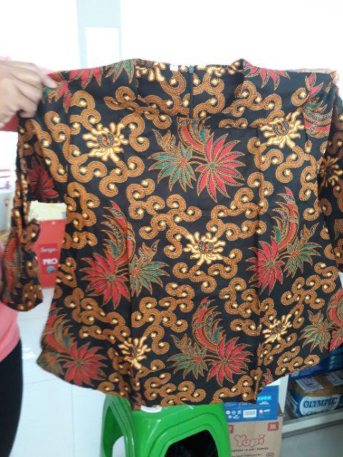 Kemeja Batik Pria Lengan Panjang Motif Sogan Dan Padi Baju Atasan Batik Modern Cowok