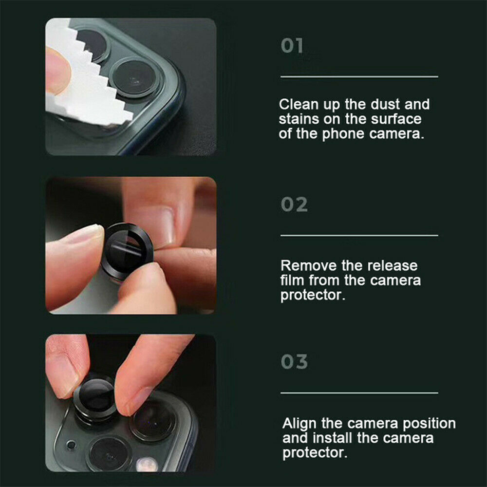 For iPhone 11 12 Mini Pro Max Mini Metal+Tempered Glass Camera Lens Full Cover Protectors Luxury Protective Cap