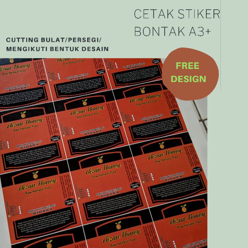 

Cetak Stiker Olshop/ Label Makanan Bontak A3+