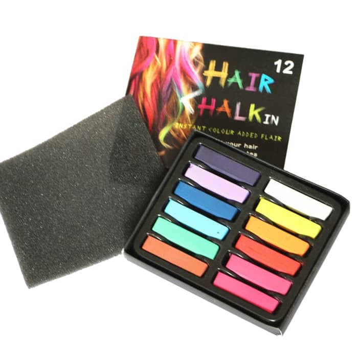 HCAL hair chalk isi 12 24 warna soft pastel pewarna rambut temporary krayon