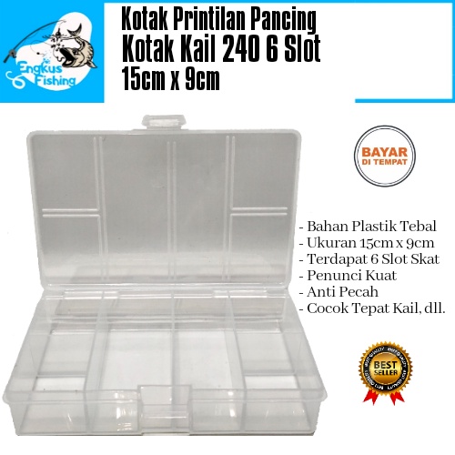 Kotak Kail Piranti Pancing 15cmx9cm 240 (6 Slot/Skat) Murah -  Engkus Fishing