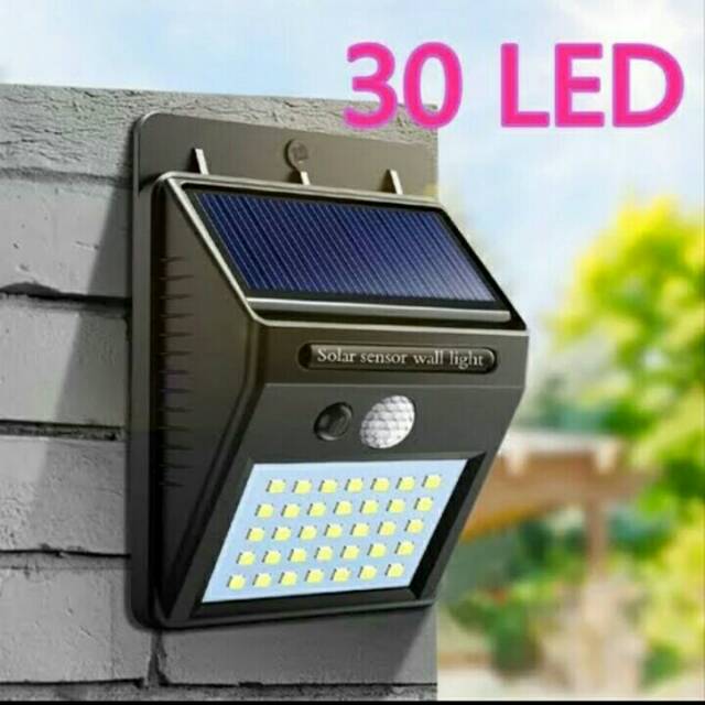 Lampu taman dinding 30 led tenaga surya system sensor dinding