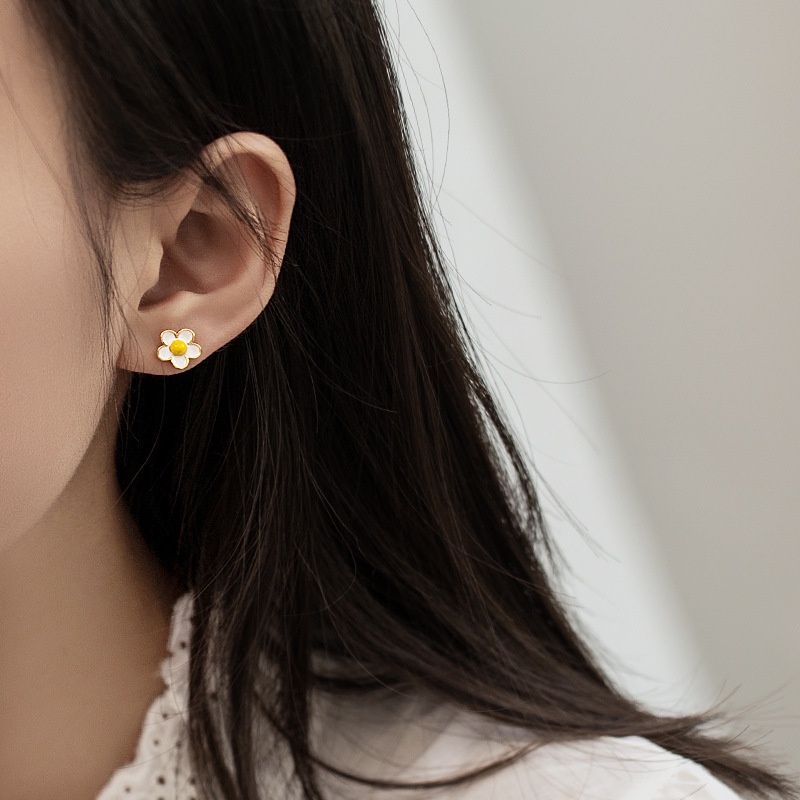 Kecil Korea bunga stud earrings Internet terkenal elegan anting-anting wanita all-match temperamen p