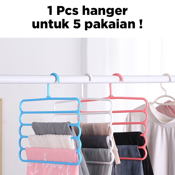 Hanger Jilbab 5 in 1 / Hanger Baju / Hanger Hijab / Gantungan Jilbab / Gantungan Baju / Hanger pakaian