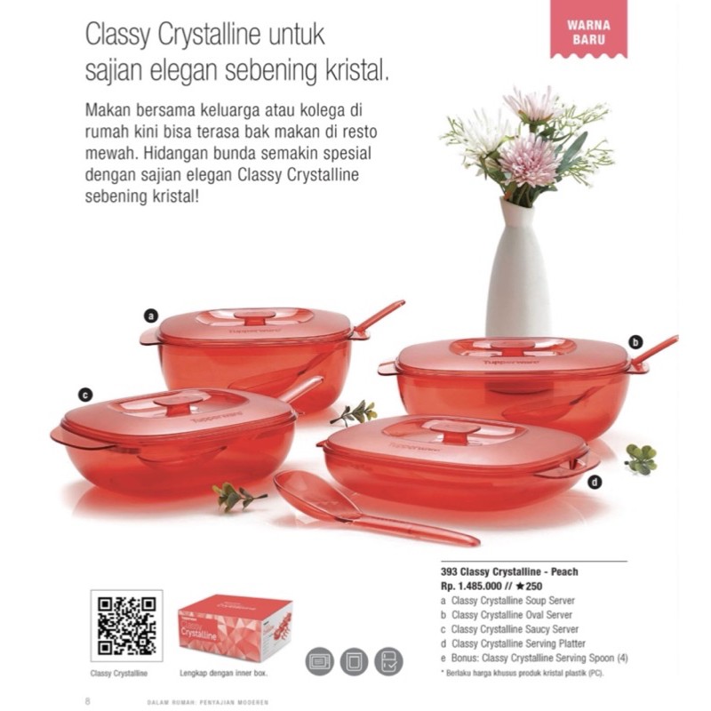 pakt classy crystaline set + BONUS Piring Kristal warna senada