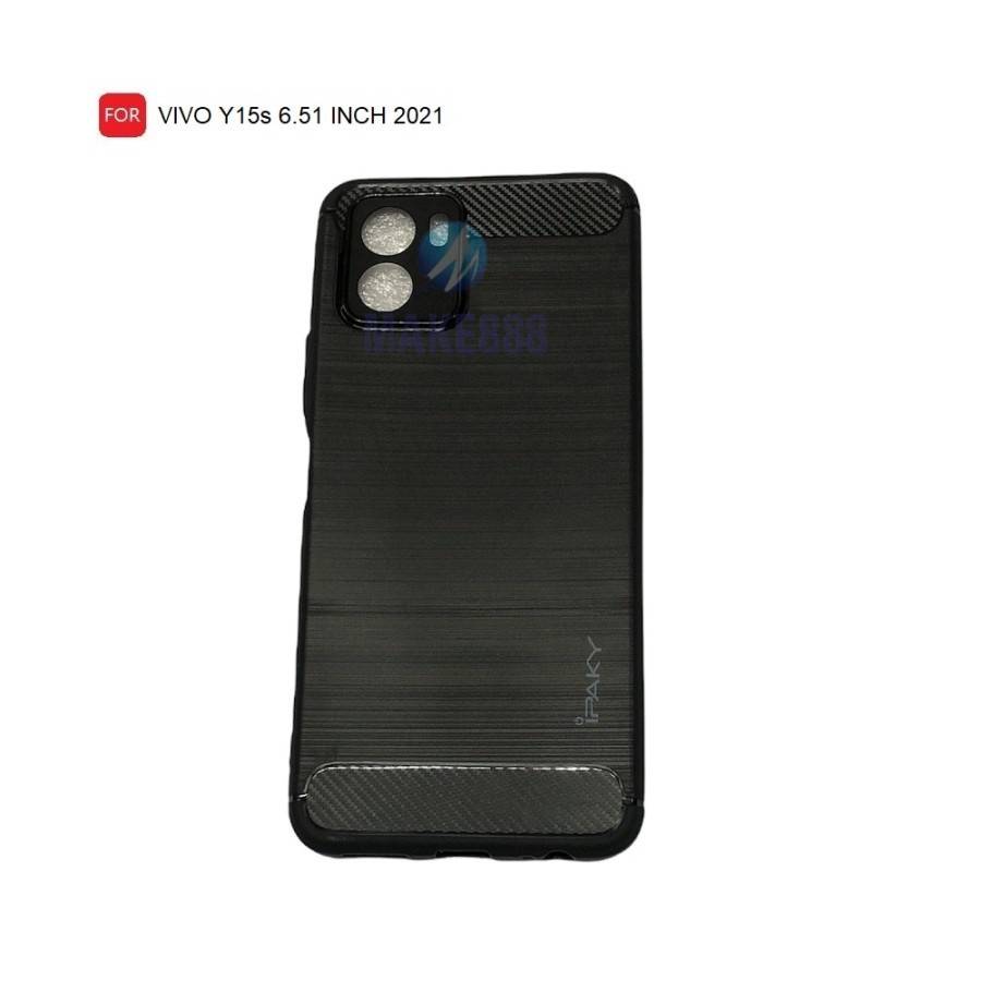 VIVO Y35 Y33T Y33S Y15S Y01 CASE SOFTCASE IPAKY CARBON SOFT BLACK KARBON SILIKON HITAM FULL BLACK CASING COVER VIVO Y15S VIVO Y01