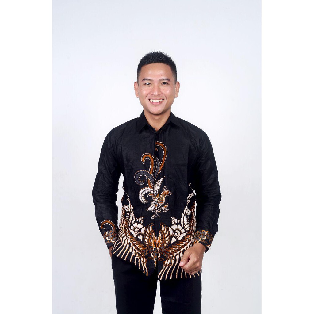 Kemeja Batik Pria Lengan Panjang Motiv Ayam Seragam Guru Dan Kantor Bahan Katun Adem Di Pakai