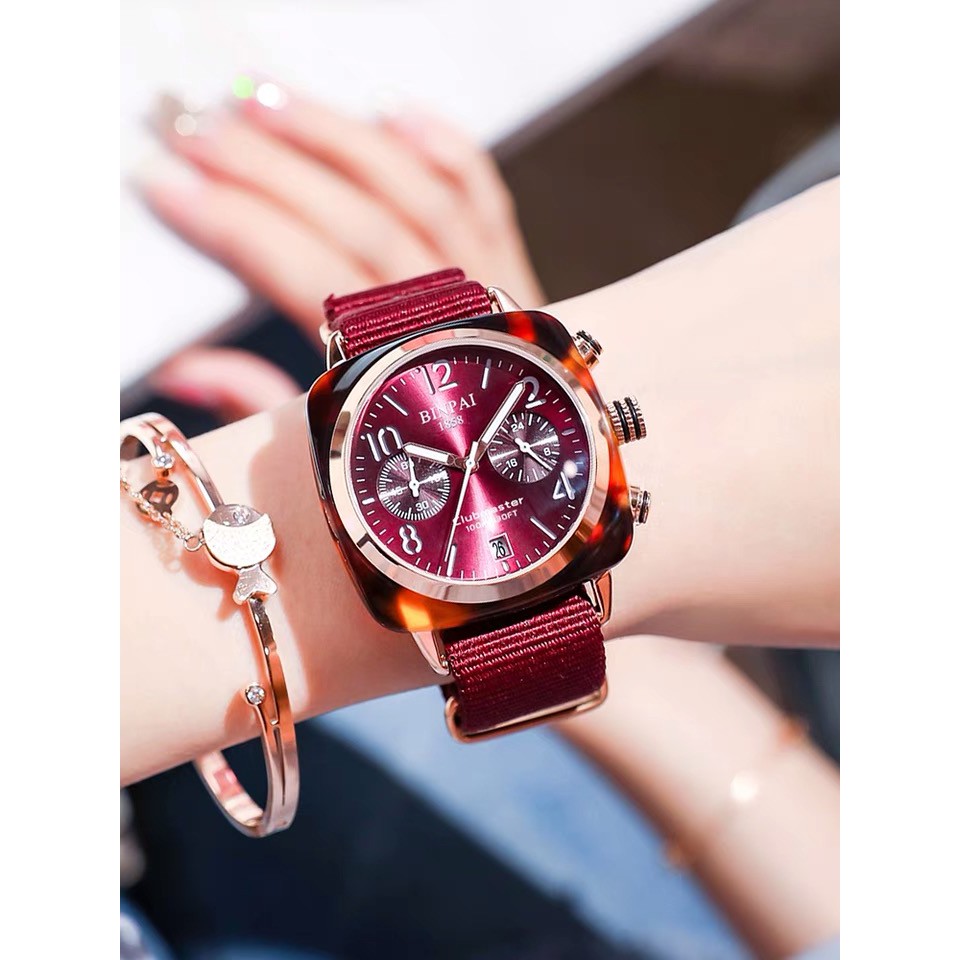[✅COD] JAM TANGAN WANITA ORIGINAL JAM TANGAN ANALOG IMPORT JAM MURAH HARGA GROSIR-MERAH