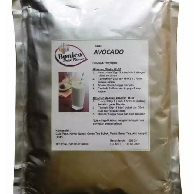 

BONICO AVOCADO 500gr bubuk minuman ice bland drink plavour powder avocado