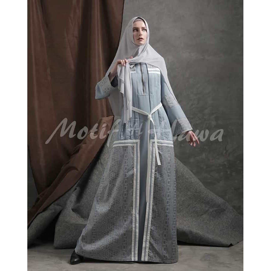 Gamis Etnik Syari Baby Blue By Motif Hawa