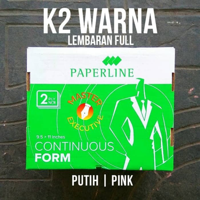 [Dus] Paperline Kertas Continuous Form HVS 2 Ply 9.5 &quot; x 11 &quot; K2 Warna - Khusus Go-Send Bandung