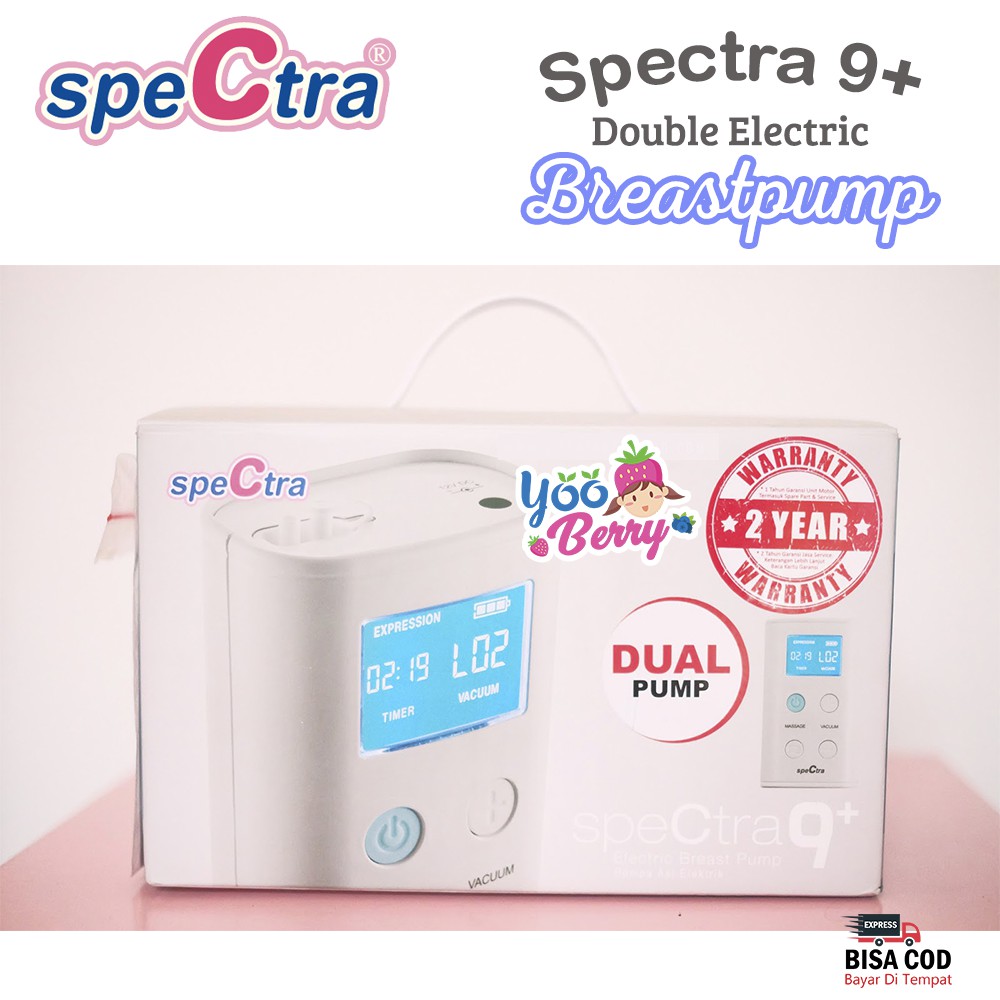 Spectra 9+ Pompa ASI Double Electric Breastpump Free Botol 9 Plus Garansi Resmi New Motor Berry Mart