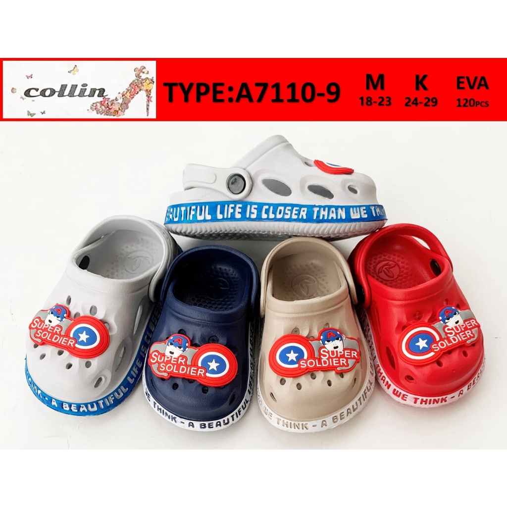 Sandal Anak Slop Baim Bakpao Anak Collin Avengers Murah