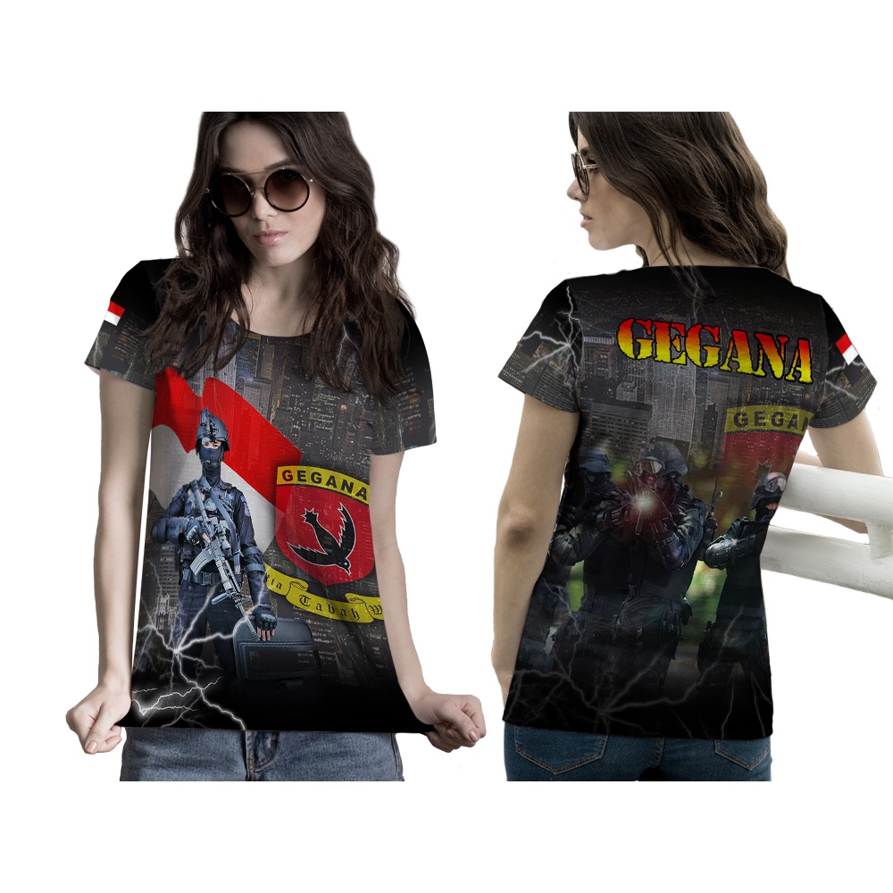 [Riashop] Kaos GEGANA Wanita | Kaos ARMY GEGANA | T Shirt ARMY GEGANA | GEGANA Kaos Wanita