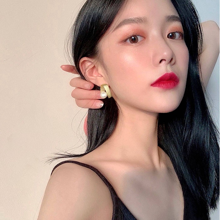 Anting Tusuk Silver Needle 925 Hias Mutiara Gaya Retro Perancis