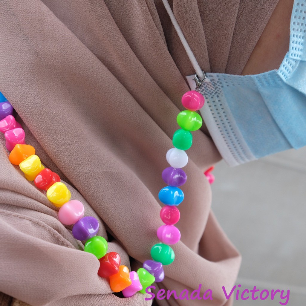 Senada Victory Konektor Masker Rainbow Tali Masker Kalung Handmade