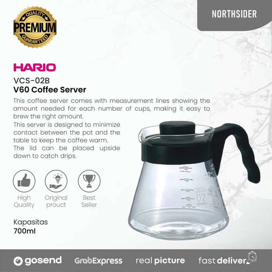 Hario V60 Glass Coffee Server 01 450ml &amp; 02 700ml