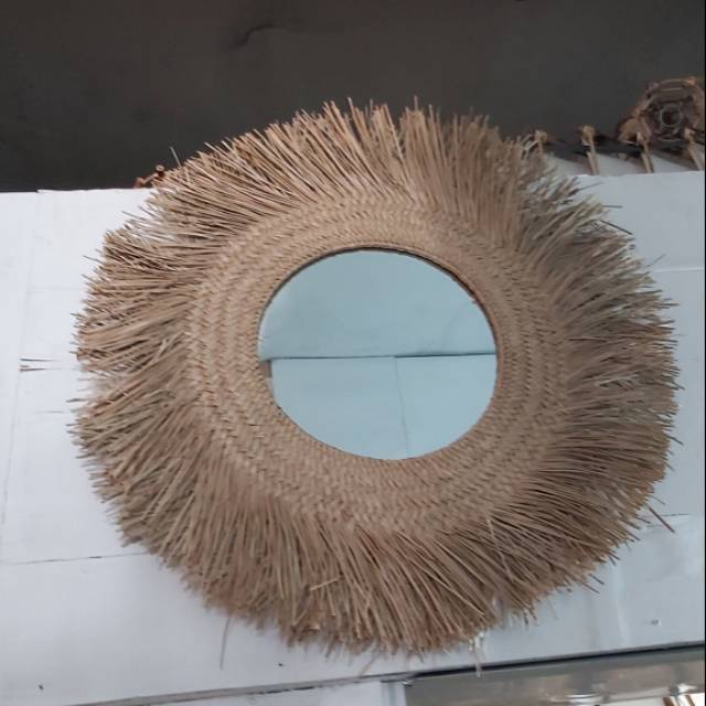 Cermin wall decor, cermin mendong rumbai ,cermin dekorasi