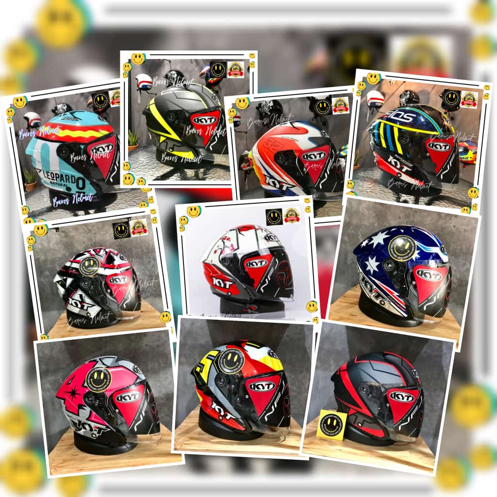 Helm Kyt Nfj Xavi Sakura Half Face Double Visor