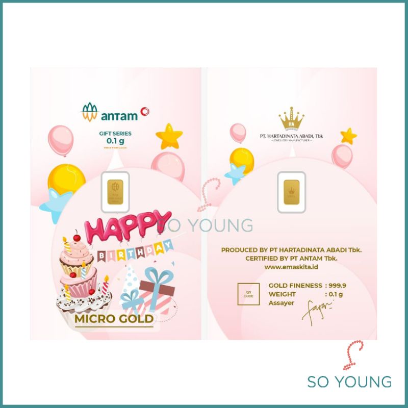 Happy Birthday LM ANTAM Micro Gold 0.1gr