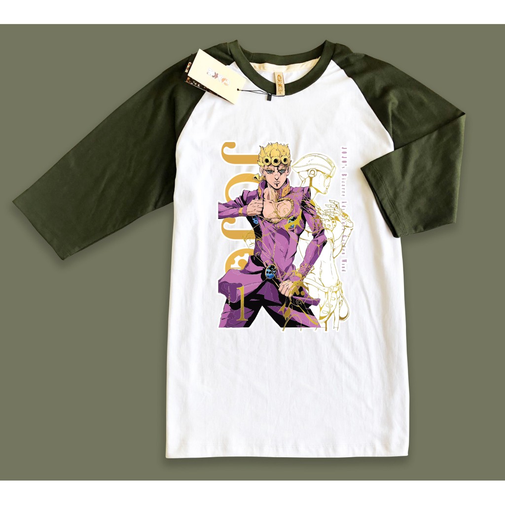 Kaos Raglan Anime Giorno Jojo Bizarre Adventure