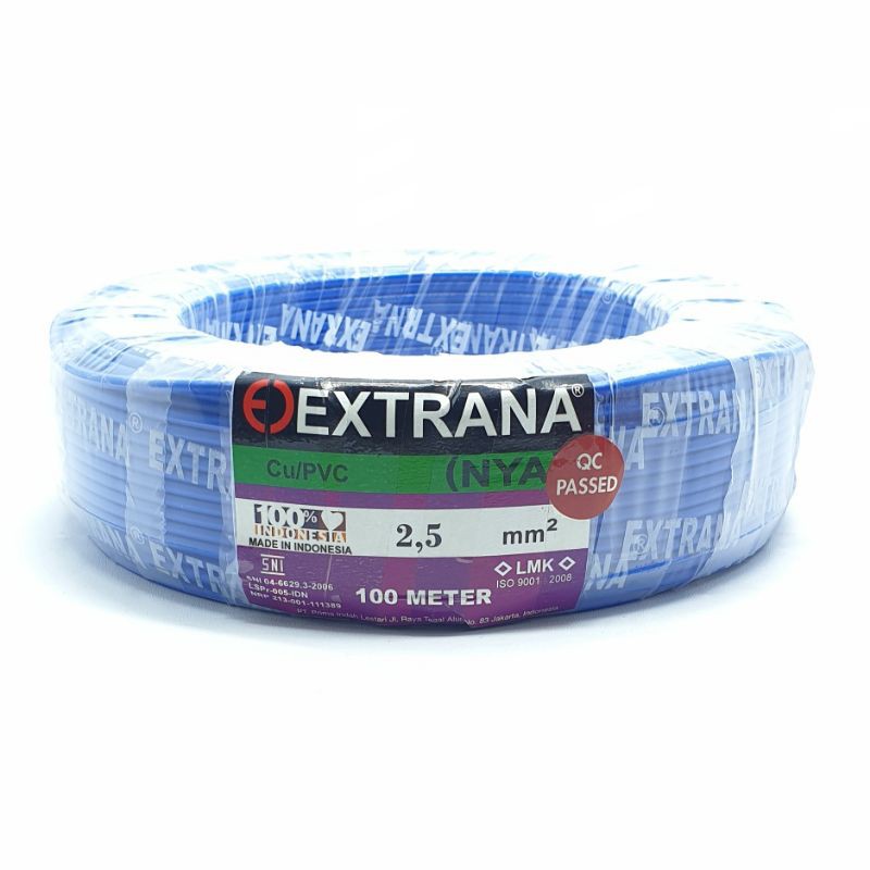 Extrana NYA 2,5mm² 100 meter Full SNI FULL LMK / Kabel Listrik Nya 1x2,5mm² 100M Full Tunggal Engkel