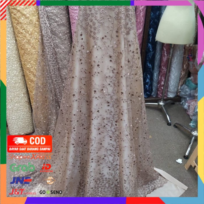 ✨ BISA COD ✨ Bahan/Kain kebaya tile metalic.tulle gliter.brokat.brukat.tile korea