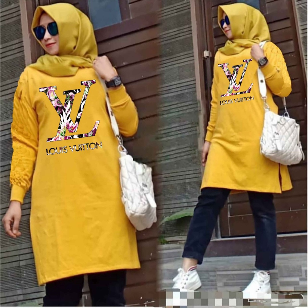 (BISA COD) ATASAN LV TUNIK WANITA LENGAN PANJANG LIVE TRENDY BABYTERRY PREMIUM HARGA GROSIR HIJABER