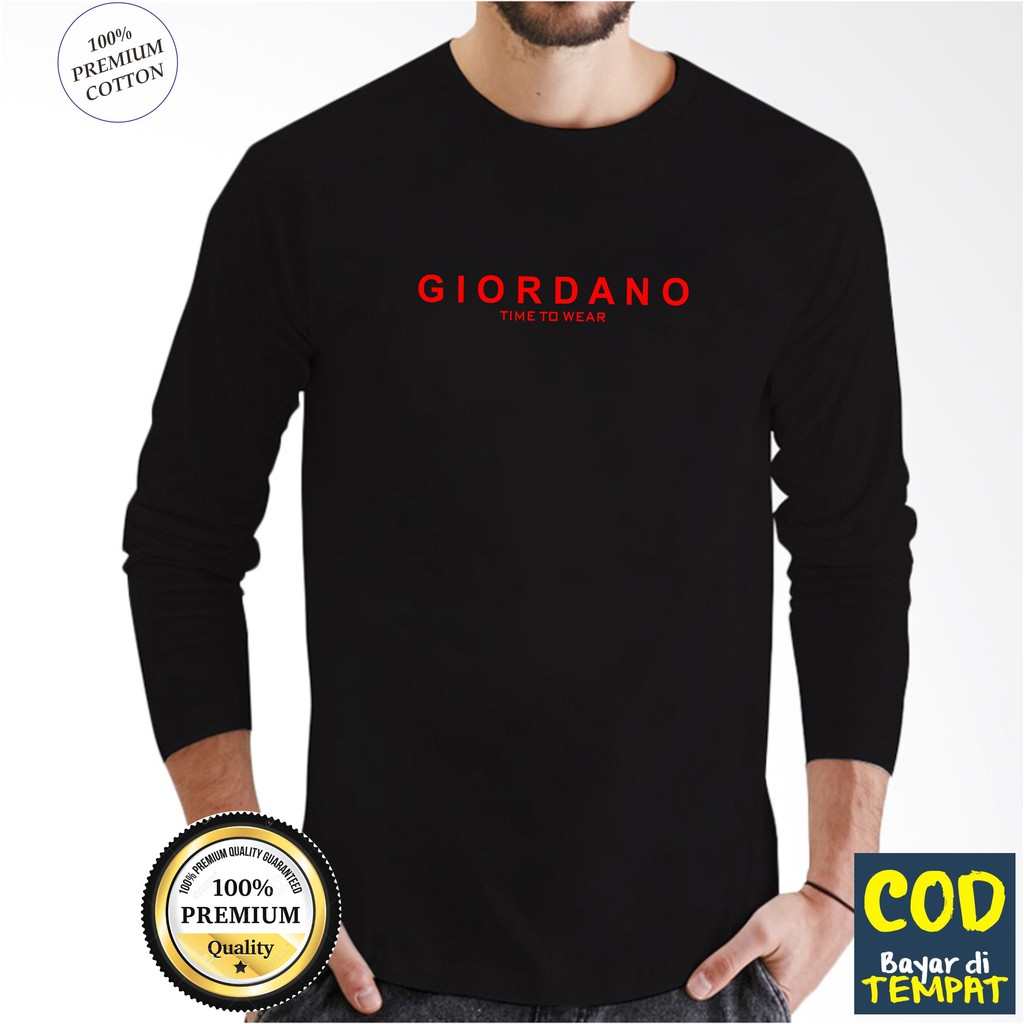 Kaos Lengan Panjang Distro Fashion Pria Wanita Giordano Wear Ora