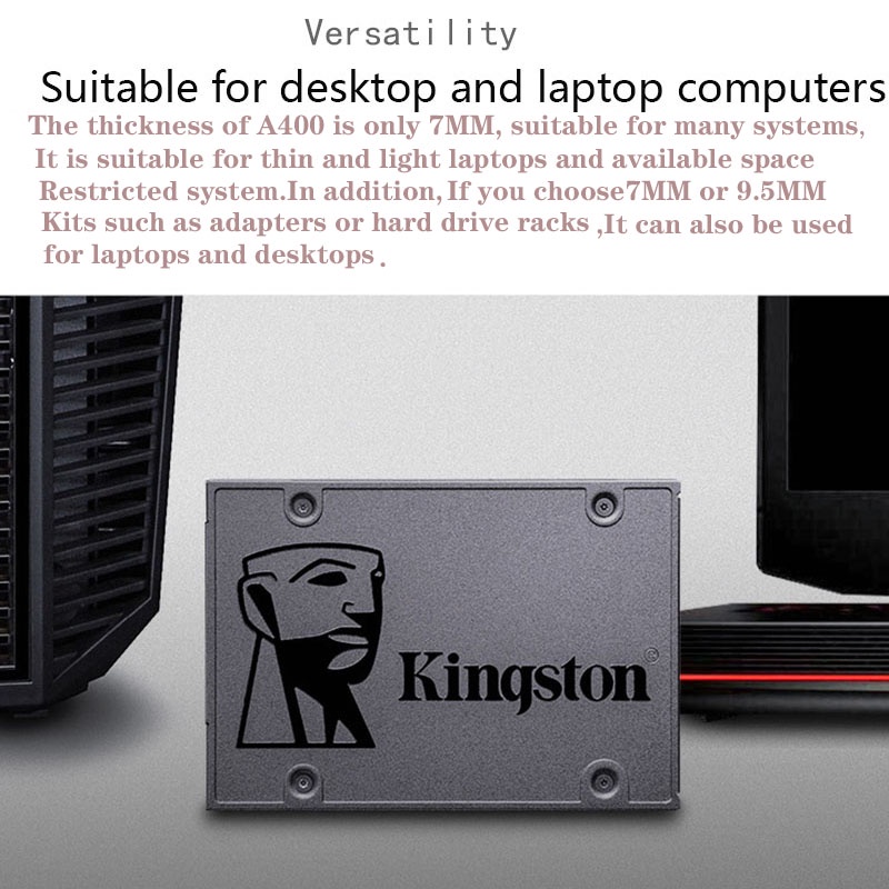 Kingston A400 Drive SATAIII Built-In 60GB 120GB 240GB 480GB 2.5 &quot;Untuk Komputer