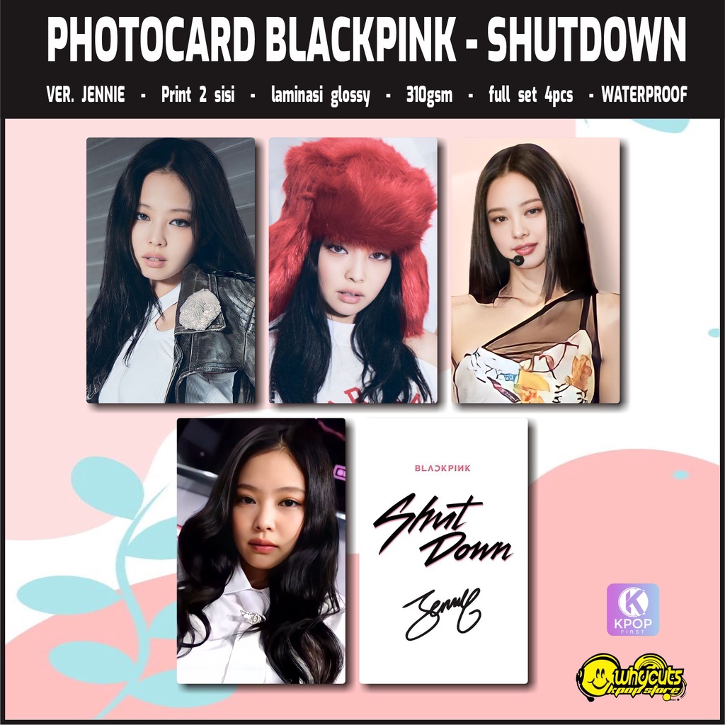 Photocard Set Blackpink Premium Edisi Member / print 2 sisi laminasi glossy / isi 4 pcs anti air tidak luntur