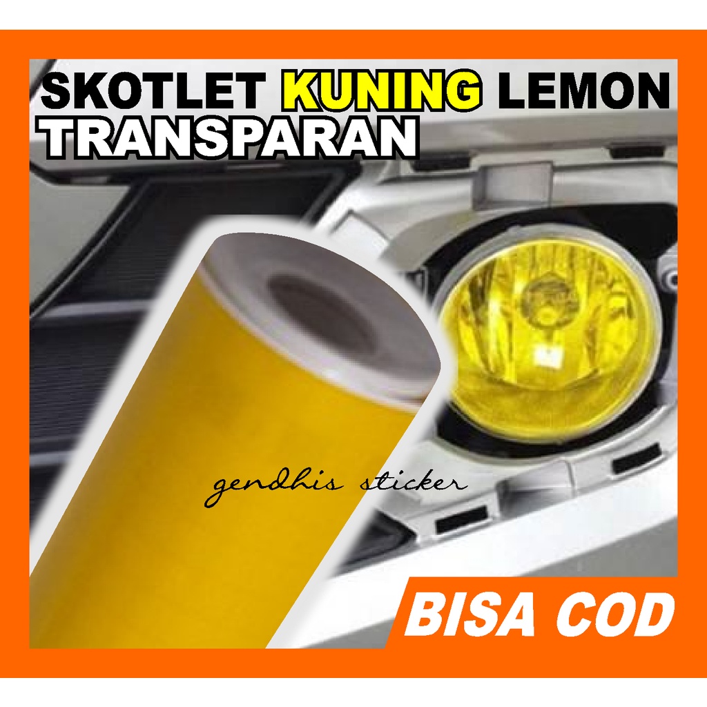 skotlet kuning lemon transparan/kuning bening meteran