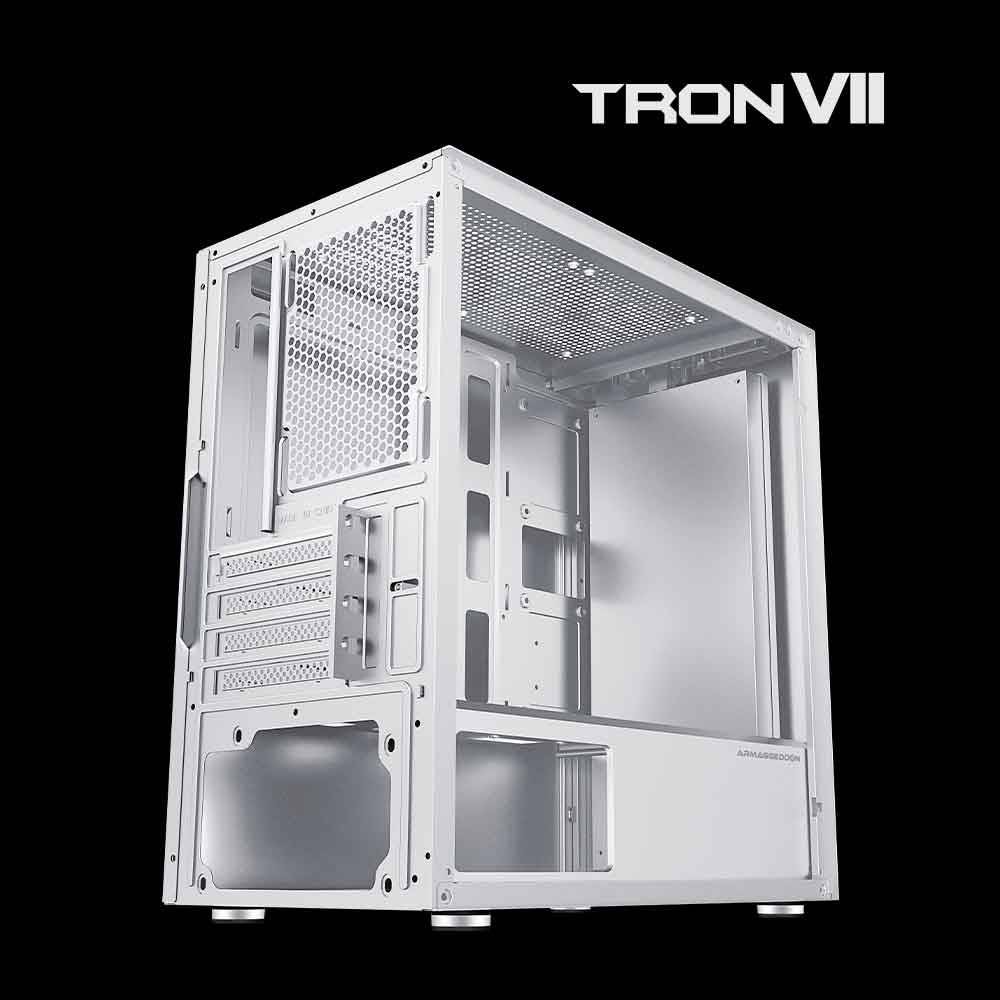 Armaggeddon Tron VII White Micro ATX Casing PC