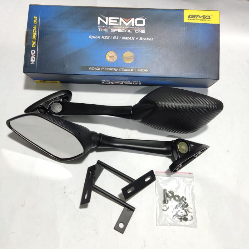 spion R25 Tangkai panjang NMAX carbon nemo