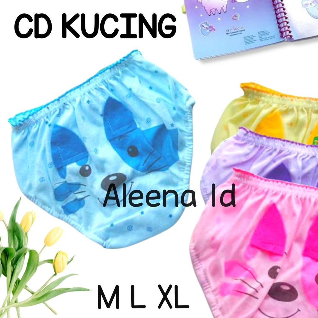 CD / CELANA DALAM ANAK CEWEK 1-2 Tahun Celana Dalam Kucing L Bonbon