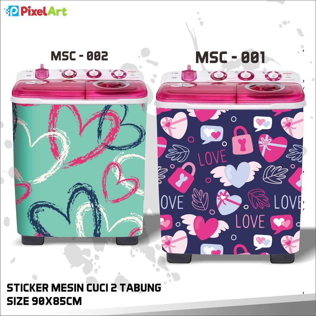 

STICKER MESIN CUCI 2 TABUNG STIKER MOTIF LOVE AESTHETIC LUCU ANTI AIR LEM KUAT PAKAI ANTI GORES