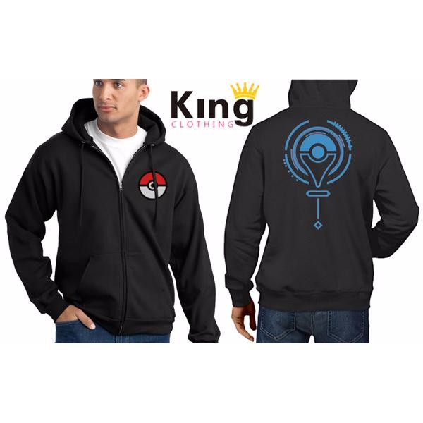 Jaket Sweater Hoodie Zipper Pokemon Go Keren Abis King C