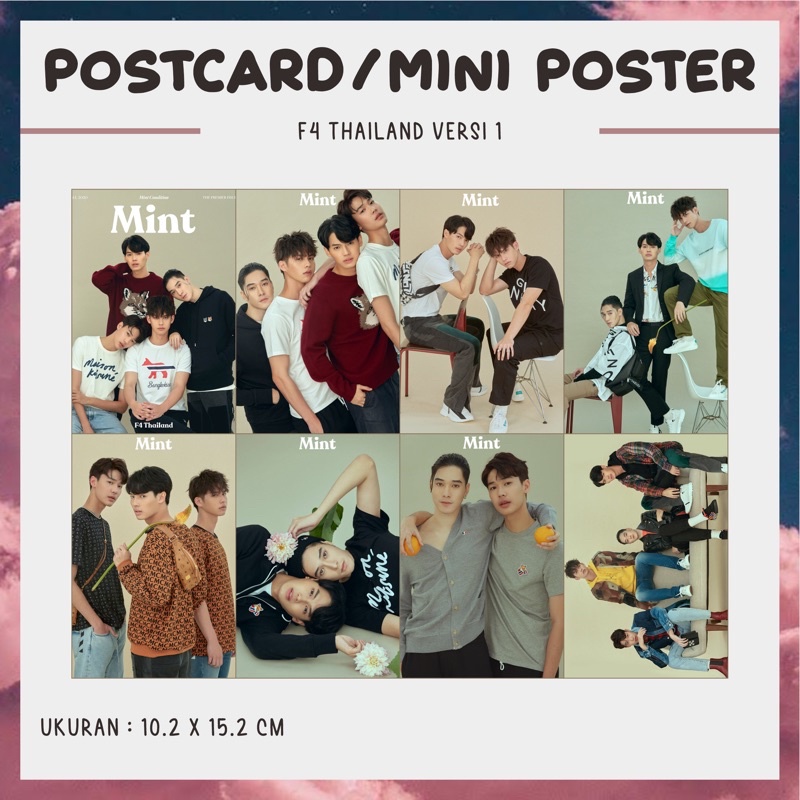 F4 THAILAND postcard set / mini poster  (GMMTV BRIGHT WIN DEW NANI TU)