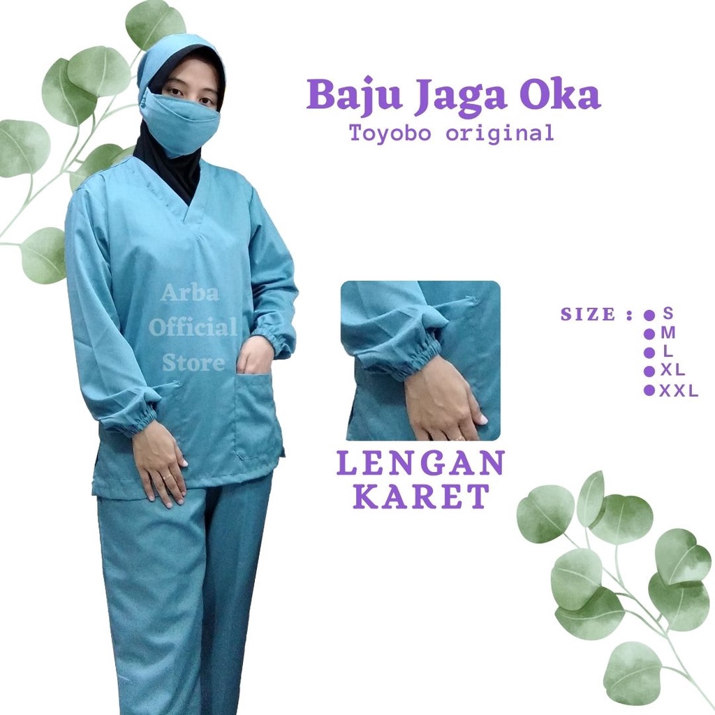 Baju OK OKA dokter jaga perawat petugas medis lengan PANJANG KARET Toyobo Original PART 2