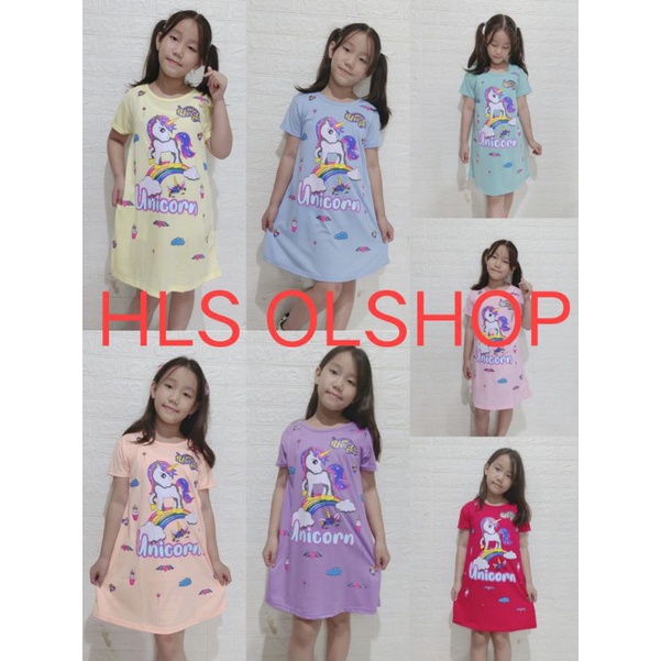 DASTER ANAK PEREMPUAN // PELANGI UNICORN // USIA 1-10 TAHUN