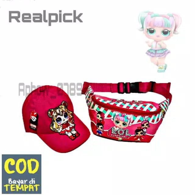 KSO_BAG - Tas Selempang WaistBag Anak Perempuan 2In1 Termurah Motif Carakter LOL PRINTING Lucu